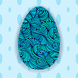 Vector easter egg with floral decor seamless background