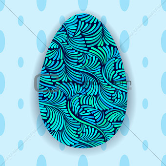 Vector easter egg with floral decor seamless background