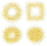 Set of six golden sand glitter effect good for banners, greeting carts. Set of square and circles.