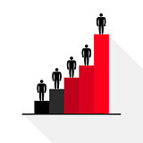Business growth chart, icon, vector
