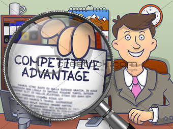 Competitive Advantage through Magnifier. Doodle Concept.