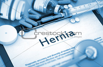 Hernia Diagnosis. Medical Concept. 3D.