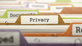 Privacy Concept on Folder Register.