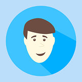 Color vector smile flat icon man face emotion