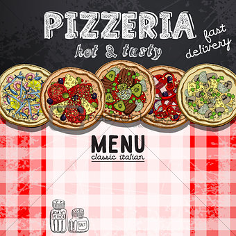 menu design in the pizzeria
