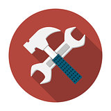 Wrench and hammer icon