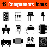 Set of electronic components icons