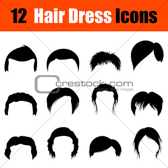 Set of man's hairstyles icons
