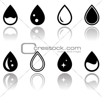 drops with reflection