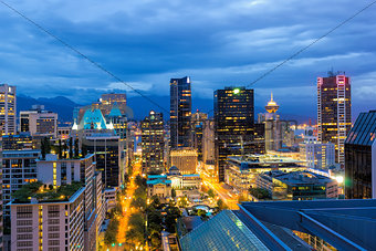 Vancouver BC Cityscape at Twilight