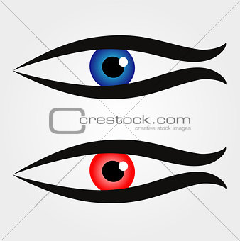 Abstract fish with large eyeball inside