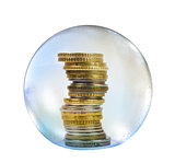 Coins in soap bubble