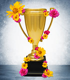 Golden cup trophy