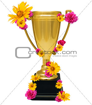 Golden cup trophy