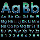 Alphabet letters on a black background