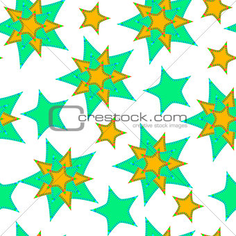 Abstract pattern from the stars, curve, seamless vector background.