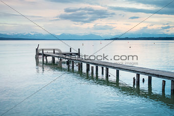 wooden jetty Starnberg lake