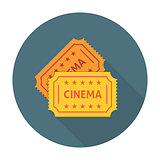 Cinema ticket flat icon