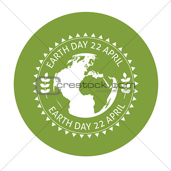 Earth symbol on green background