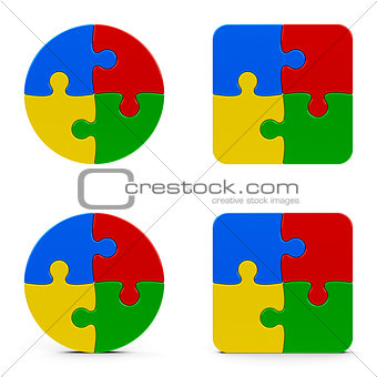 Abstract puzzle icons