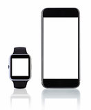 Smart watch sport with SmatPhone on white