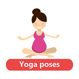illustration of simple yoga poses for pregnant woman for sport activity and relax