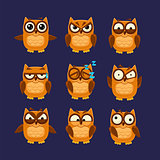 Brown Owl Emoji Collection