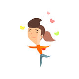 Butterflies In Belly Girl Emotion Icon