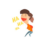 Laughing Girl Emotion Icon