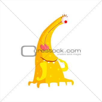 Yellow  Childish Monster With Many Legs