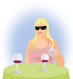 Girl with Wineglasses