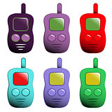 vector cartoon set of mobile phones
