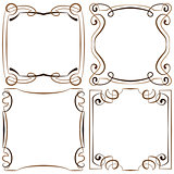 set of four decorative multilayer frameworks