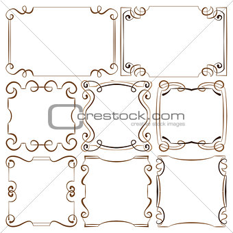 vector illustration. set of decorative frameworks