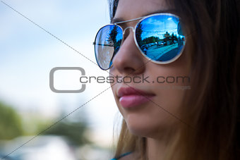 portrait of a girl in sunglasses