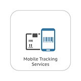 Mobile Tracking Services Icon. Flat Design.