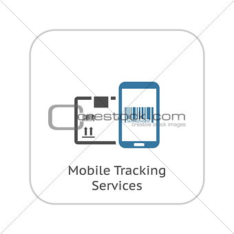 Mobile Tracking Services Icon. Flat Design.