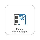 Mobile Photo Blogging Icon. Flat Design.