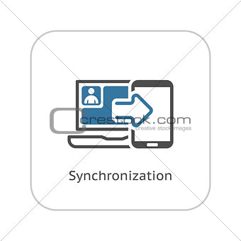 Synchronization Icon. Flat Design.