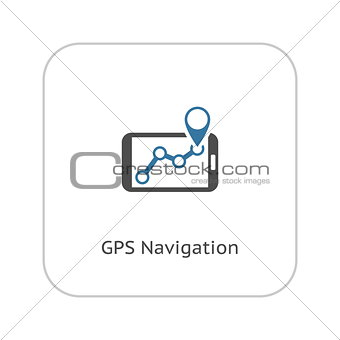 GPS Navigation Icon. Flat Design.