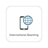 International Roaming Icon. Flat Design.