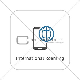 International Roaming Icon. Flat Design.