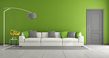 Green contemporary living room