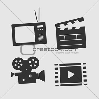 Vector Symbols Set Film and TV