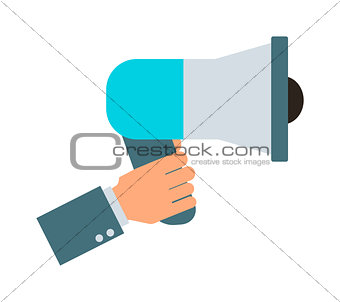 Megaphone hand vector illustration