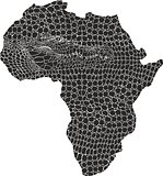 Map of Africa in crocodile skin