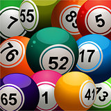 Bingo balls close up background