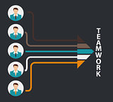 Team Work Flat Concept Vector Illustration