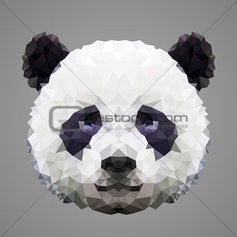 Panda low poly portrait