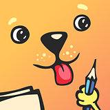 Cartoon character square dog